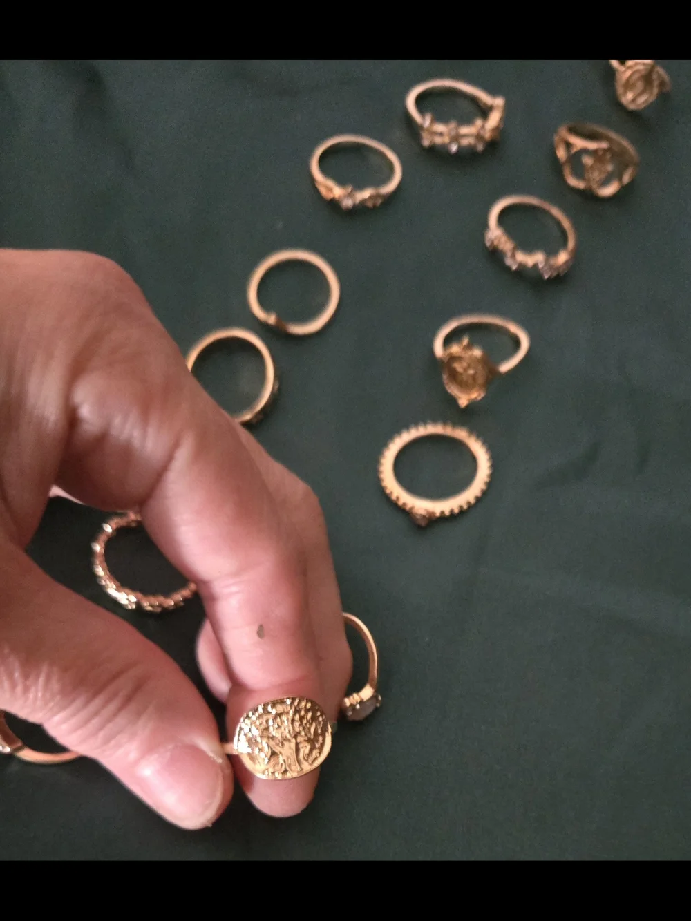 Gold-Tone Mixed Stackable Rings Set, Lot Of 120